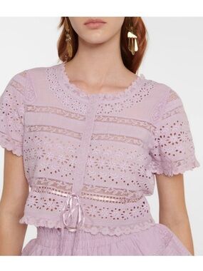 Love Shack Fancy Farley Crop Top in Wisteria